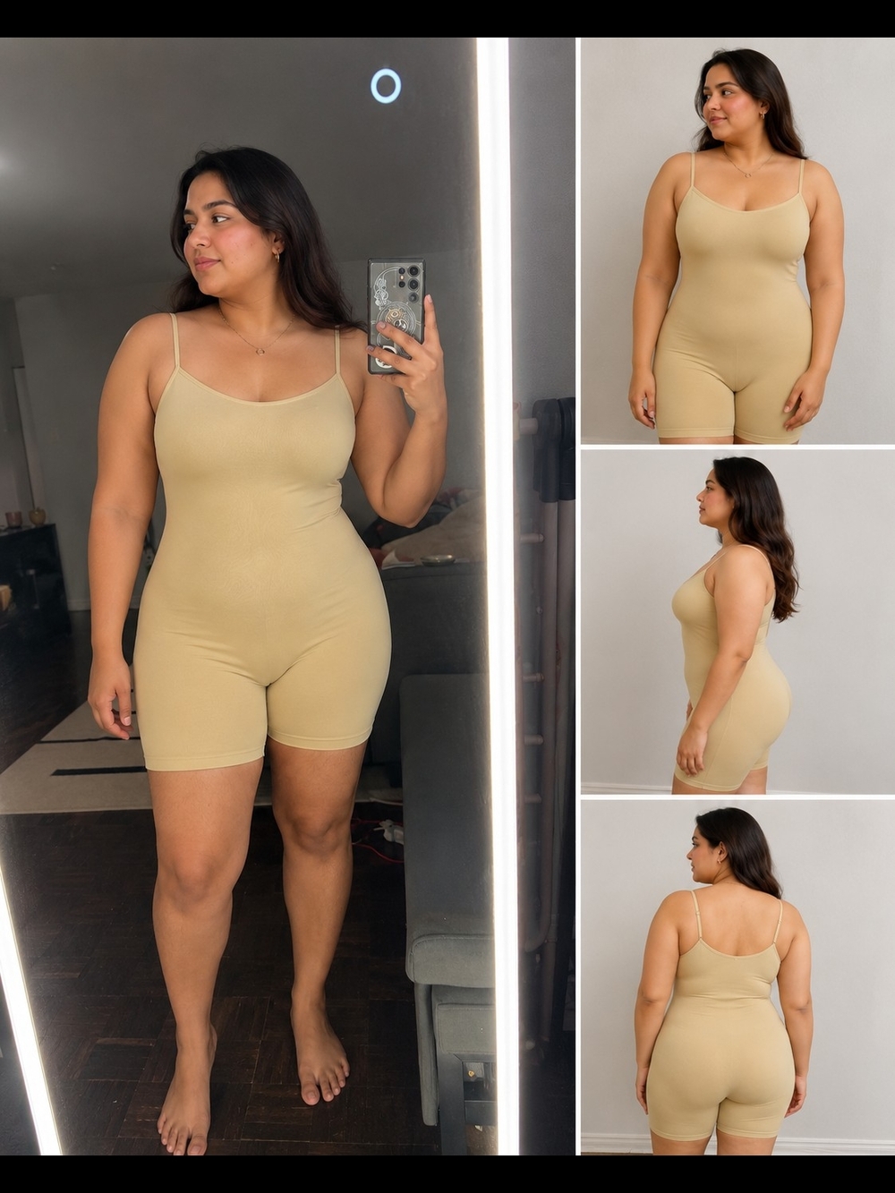 Nude/Tan Stretchy Seamless Romper ( One Size)
